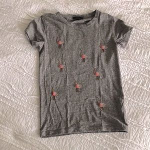 J. Crew XS Embellished Ostrich Tee NWOT